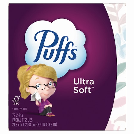 Puffs Ultra Soft 2 Ply Facial Tissues, 72 Sheets, 24 PK 80374519